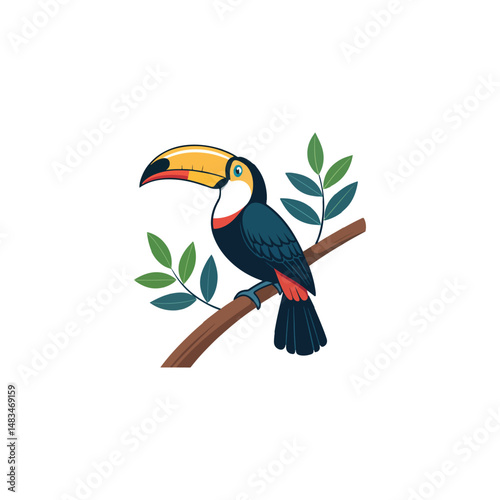 toucan-bird--white-background Toucan. Digital illustration for books and stories about animals. Simple, bright picture.


