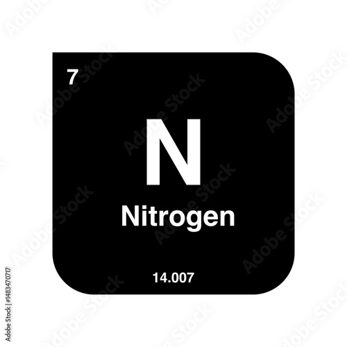 nitrogen periodic vector isolated on transparent background