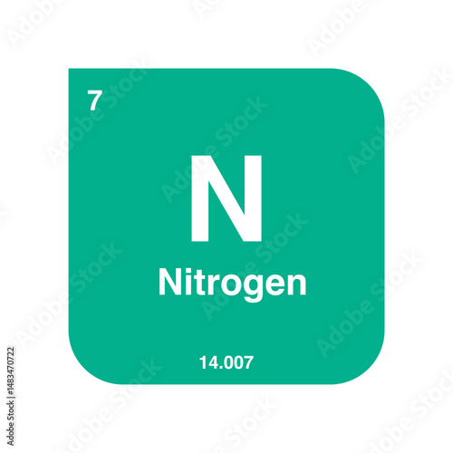 nitrogen periodic vector isolated on transparent background