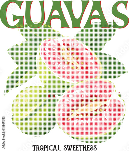 Guavas Retro Commercial Graphic Shirt, Vintages Guavas Label T-Shirt, Exotic Fruit Lover Tee, Cute Unisex Adult Graphic T Shirt, Guavas fruit t-shirt design. Guavas graphic illustration. 