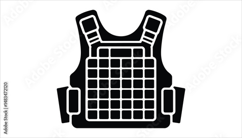 Tactical Vest Silhouette Vector for Military or Law Enforcement Use