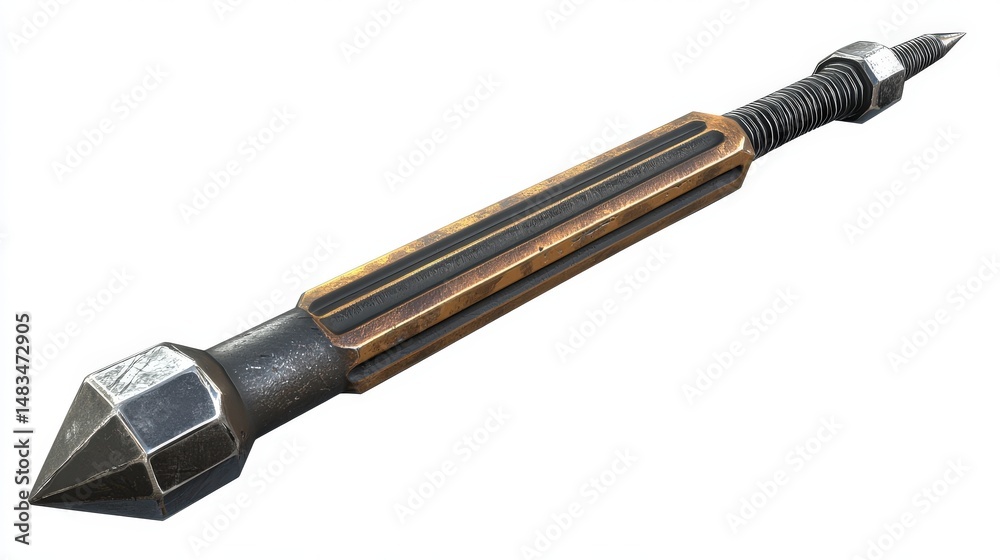 Naklejka premium A metallic weapon with a pointed tip.