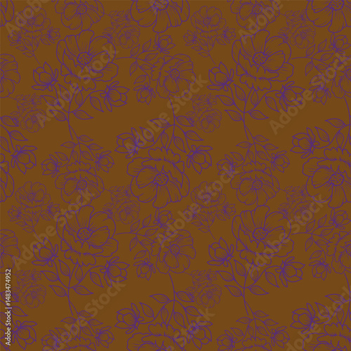 Digital textile design Beautiful ethnic style colorful seamless floral hand made pattern ready for print
