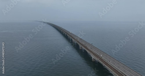 Wallpaper Mural The Great Belt Bridge in Denmark. connecting the islands of Funen and Sealand across the Great Belt. Denmark, Europe. aerial view. Torontodigital.ca
