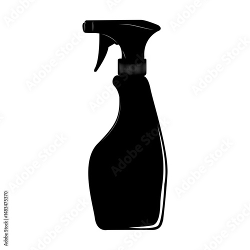 Spray bottle. Uniform spraying liquids. Application of water, cleaning agents, disinfectant solutions, cosmetics or garden preparations. Economical consumption. Cleaner. Bottle with a spray nozzle.