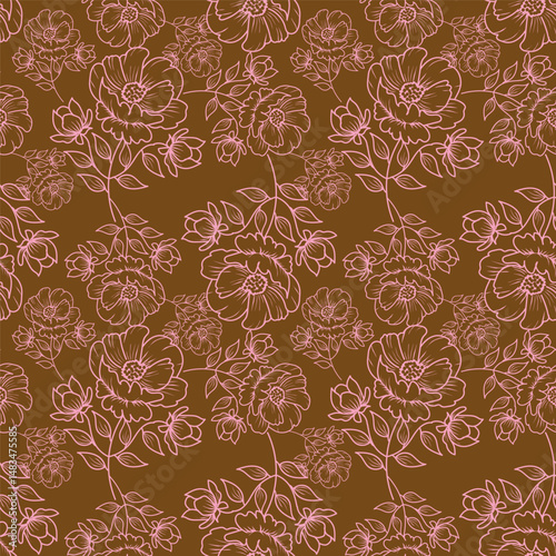 Digital textile design Beautiful ethnic style colorful seamless floral hand made pattern ready for print
