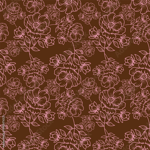 Digital textile design Beautiful ethnic style colorful seamless floral hand made pattern ready for print
