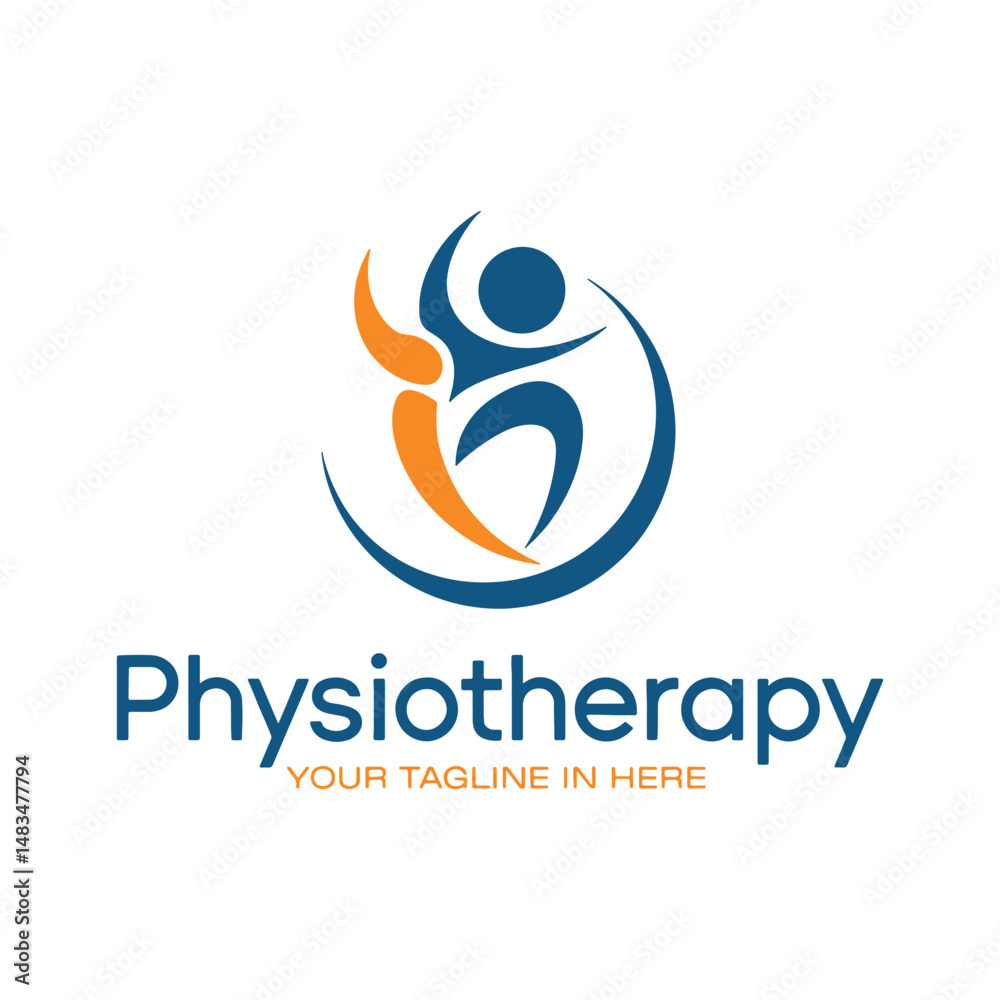 Obraz premium Vector logo design. Wellness and healthy, circle line logo with wellness people concept
