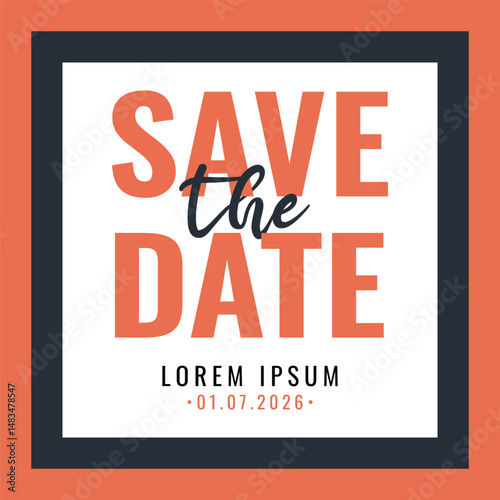 Save the date banner. Can be used for business, marketing and advertising. 