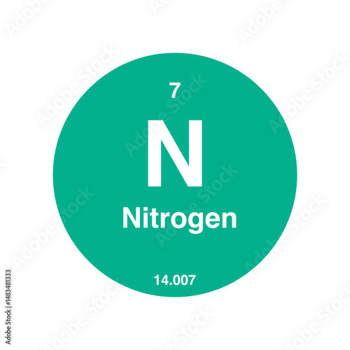 nitrogen periodic vector isolated on transparent background