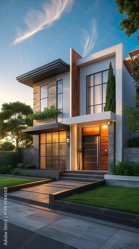 Fototapeta premium modern house in the city