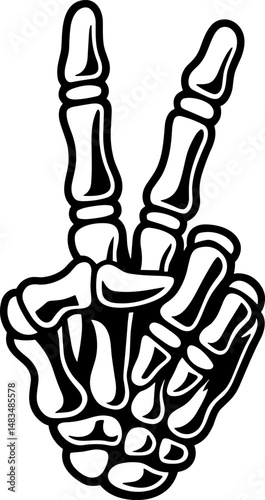 Skeleton Hand Peace Sign