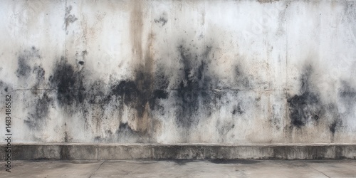 Dark smoke stains and burn marks on a concrete wall surface with gritty urban texture
