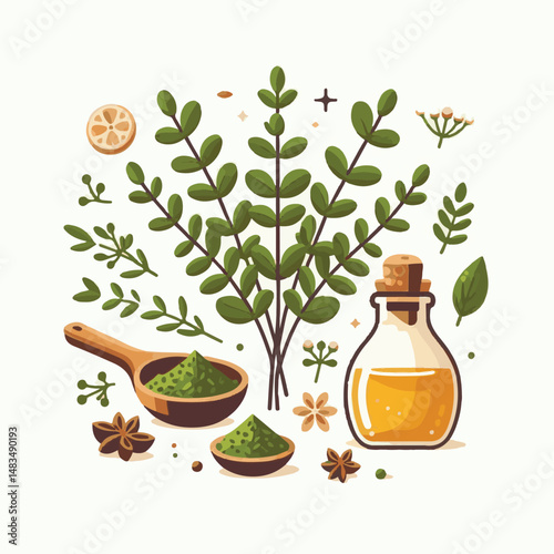 herb, leaf, thyme, food, green, healthy, ingredient, spice, background, herbal, fresh, plant, closeup, organic, aromatic, nature, isolated, macro, freshness, natural, white, cooking, medicine, herbs, 