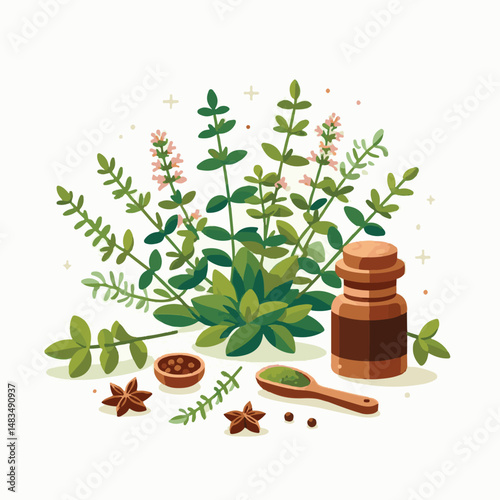 herb, leaf, thyme, food, green, healthy, ingredient, spice, background, herbal, fresh, plant, closeup, organic, aromatic, nature, isolated, macro, freshness, natural, white, cooking, medicine, herbs, 