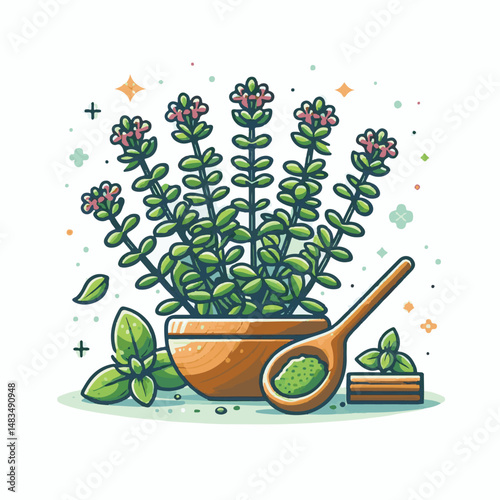 herb, leaf, thyme, food, green, healthy, ingredient, spice, background, herbal, fresh, plant, closeup, organic, aromatic, nature, isolated, macro, freshness, natural, white, cooking, medicine, herbs, 