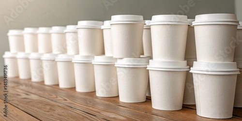Stack of Disposable Coffee ...
