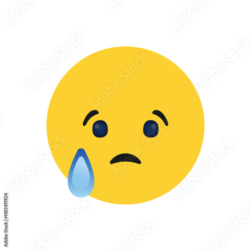 Sad Emoji Crying Tears Facebook Reactions Vector.