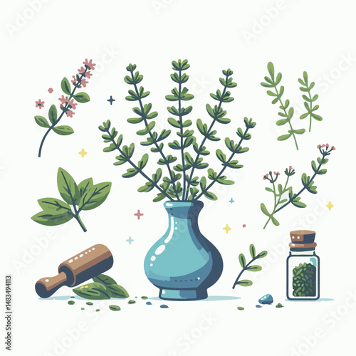 herb, leaf, thyme, food, green, healthy, ingredient, spice, background, herbal, fresh, plant, closeup, organic, aromatic, nature, isolated, macro, freshness, natural, white, cooking, medicine, herbs, 