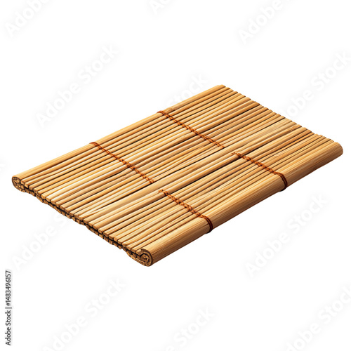 simple and sustainable bamboo mat flat lay

