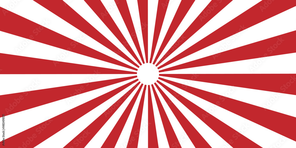 Fototapeta premium Movements of triangles, geometric shapes. Red sunburst lines. Vintage stripes halftone radial wallpaper for poster, banner, advertising. Cartoons lightning style. Pattern starburst. Comic beam lines.