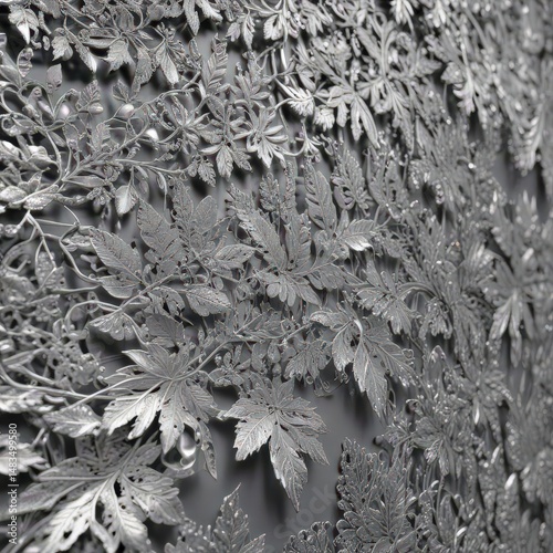 Intricate silver leaf lace, dazzling metallic backdrop ,  royal,  celebration