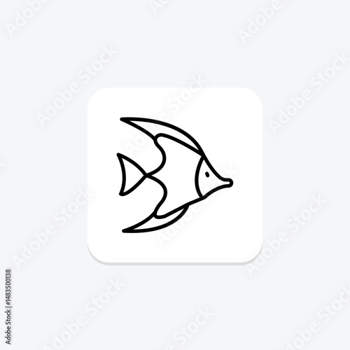 Moorish Idol, vector, pixel perfect, illustrator file