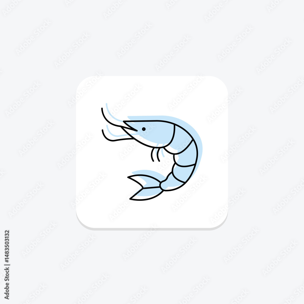 Fototapeta premium Shrimp, vector, pixel perfect, illustrator file