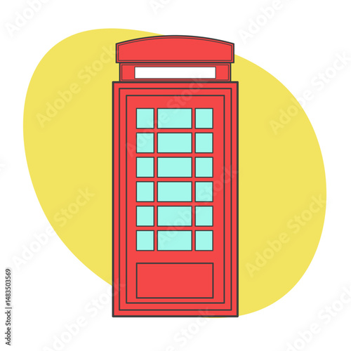 vector illustration of telephone booth or phone booth or telephone box or phone box