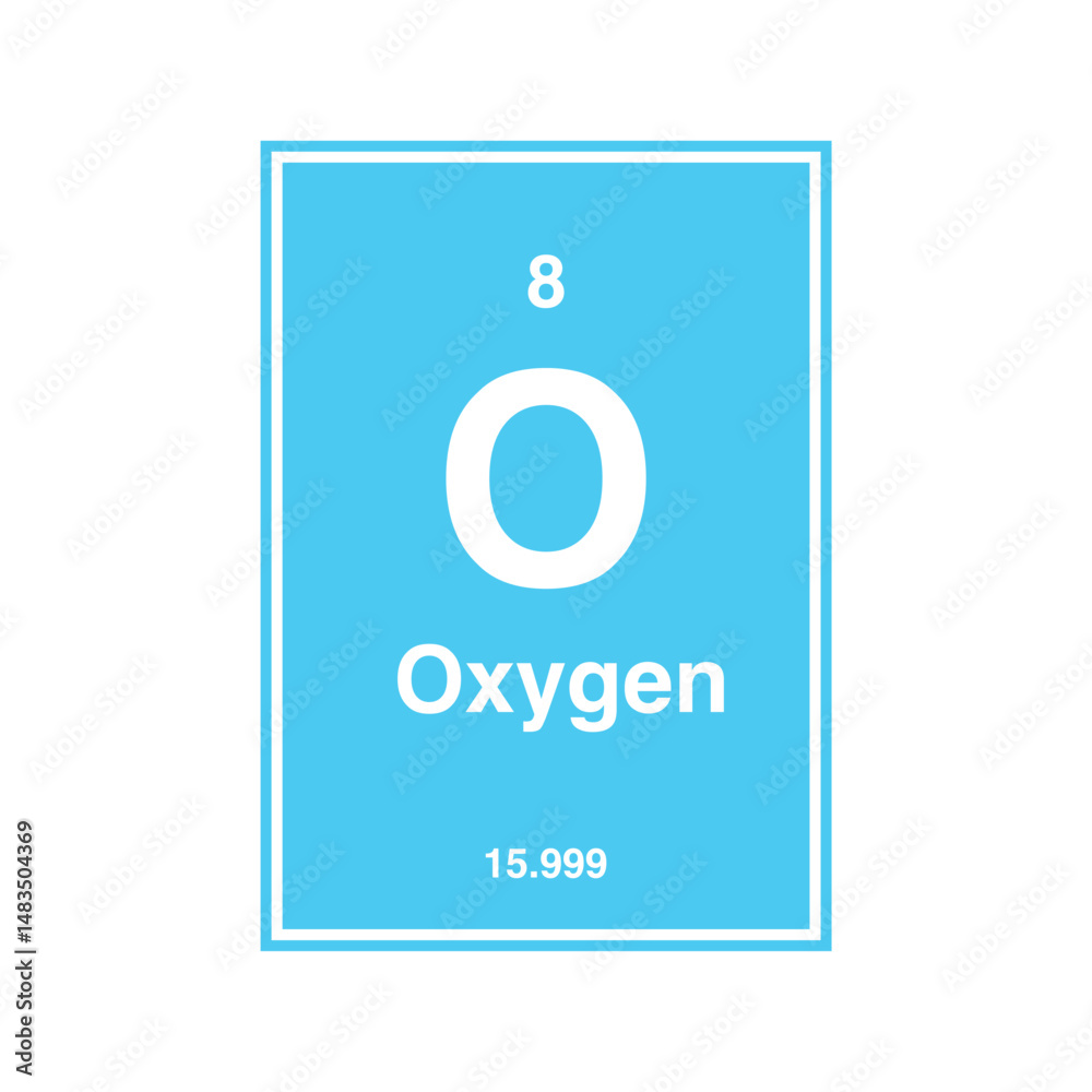 Fototapeta premium oxygen periodic vector isolated on transparent background