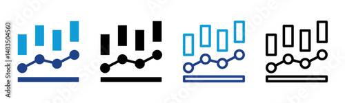 Statistics icon sheet multiple style collection