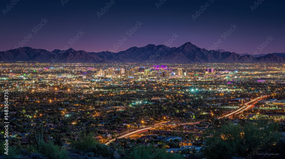 Fototapeta premium lights phoenix arizona night.