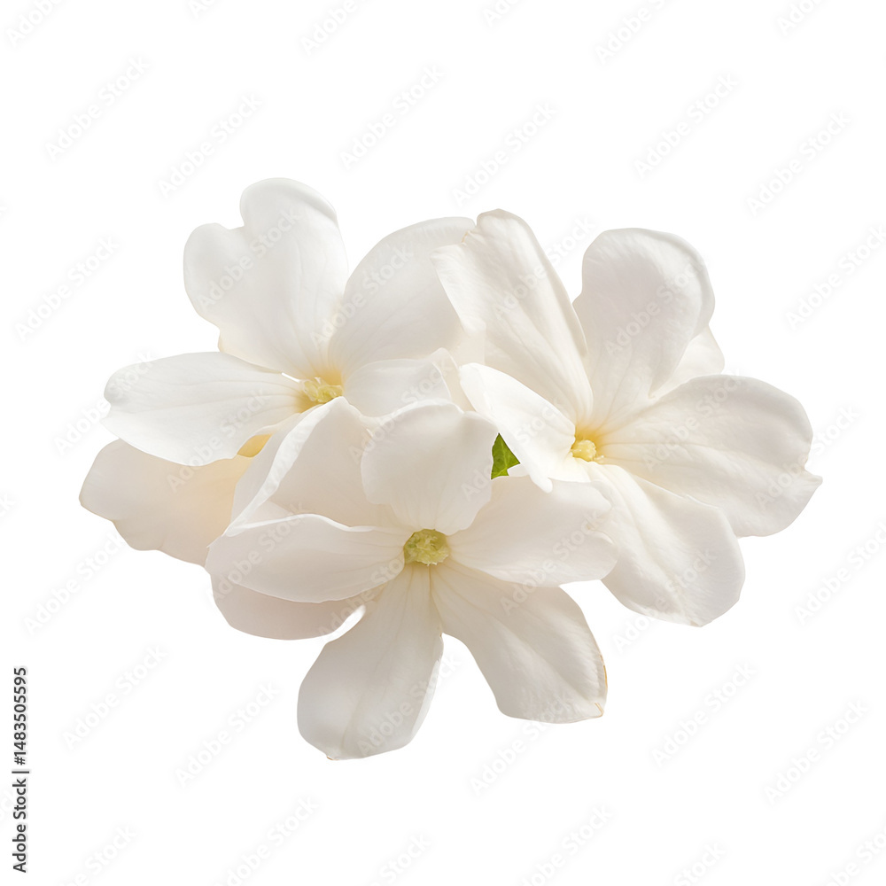 Fototapeta premium Delicate White Flowers Isolated on Black Background