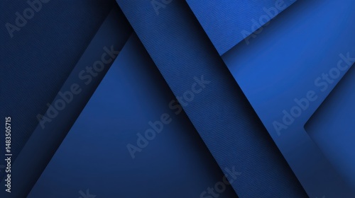 Modern simple dark navy blue background with overlap triangle layers. Blue abstract background with blank space for text. Modern element for banner, presentation design and flyer.