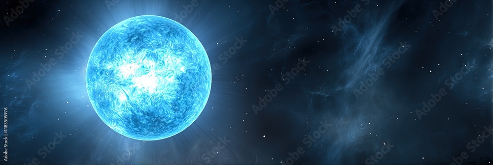 Obraz premium photo of blue supergiant in space 