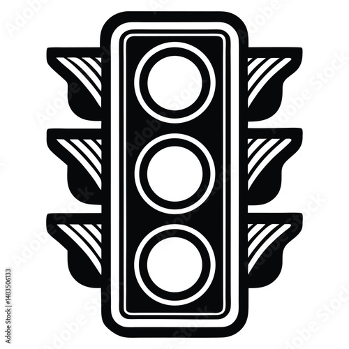 Traffic Light Illustration, Traffic Light icon vector silhouette