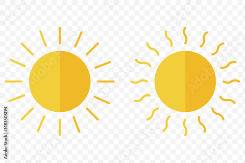 Vector image of a sun icon on Transparent background. EPS 10.