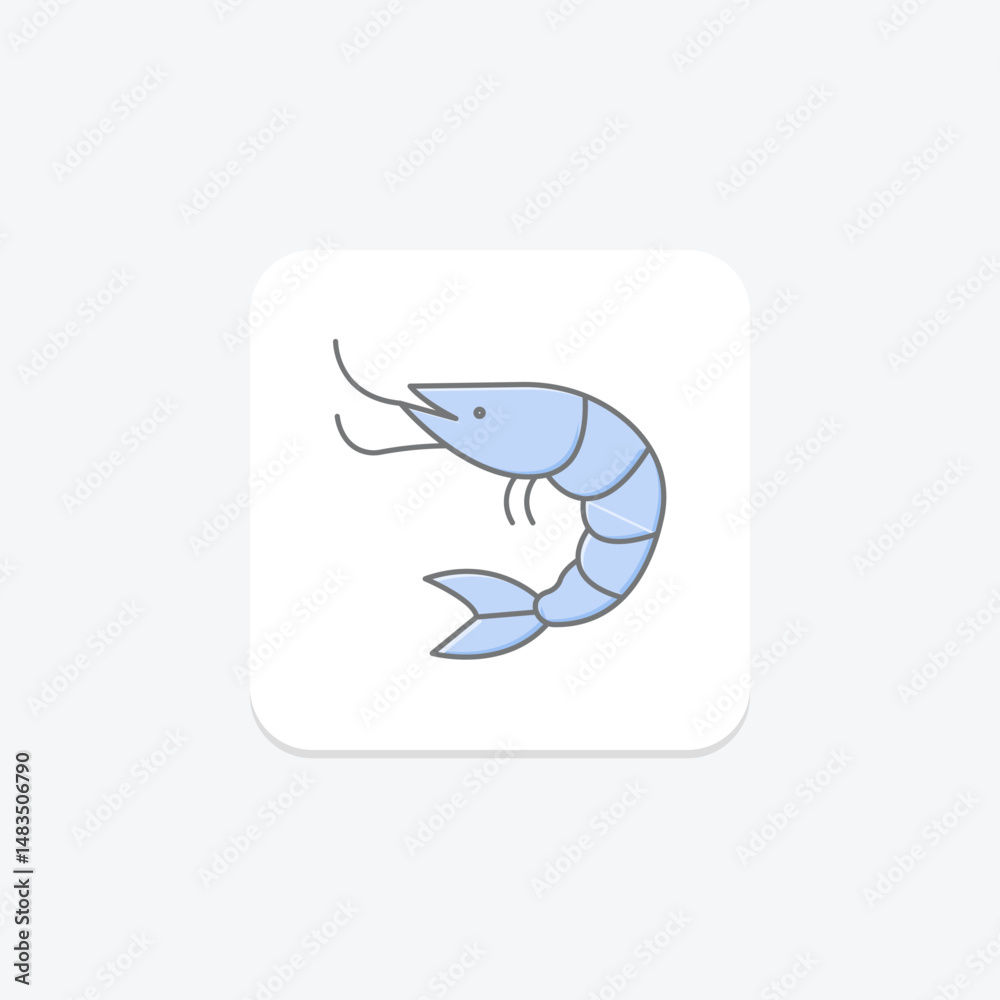 Fototapeta premium Shrimp, vector, pixel perfect, illustrator file