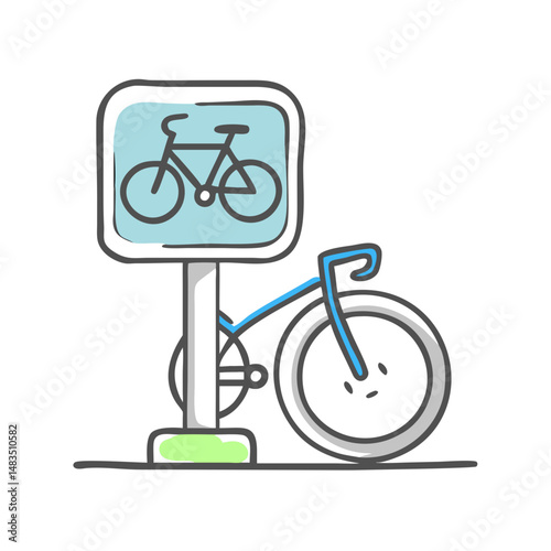 bicycle parking sign icon, bicycle parking sign vector illustration-simple illustration of bicycle parking sign, perfect for bicycle parking sign logos and icons