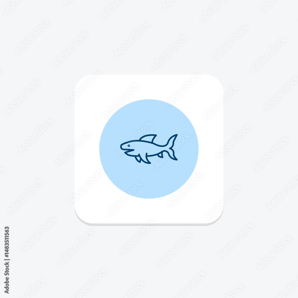 Fototapeta premium Frilled Shark, vector, pixel perfect, illustrator file