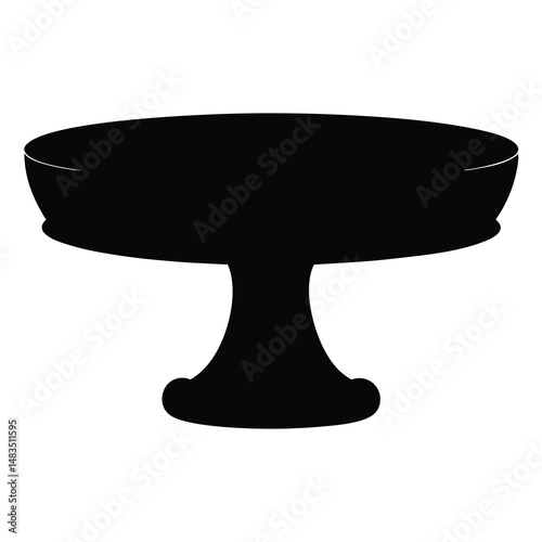 Elegant Black Silhouette of a Pedestal Cake Stand or Serving Dish