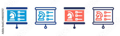 Strategy icon sheet multiple style collection