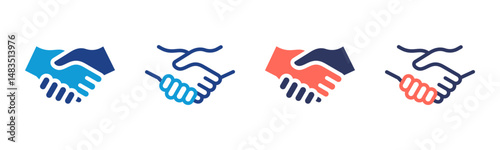 Handshake icon sheet multiple style collection