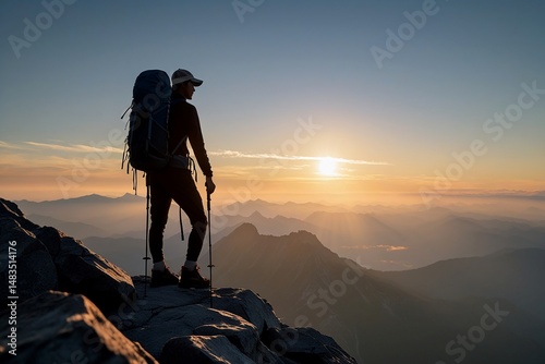 silhouette of a man in the mountains