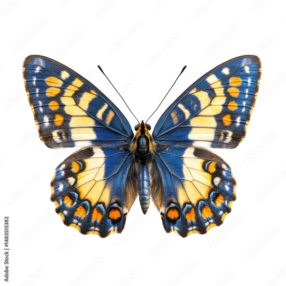 Obraz premium Beautiful butterfly with open wings on transparent background