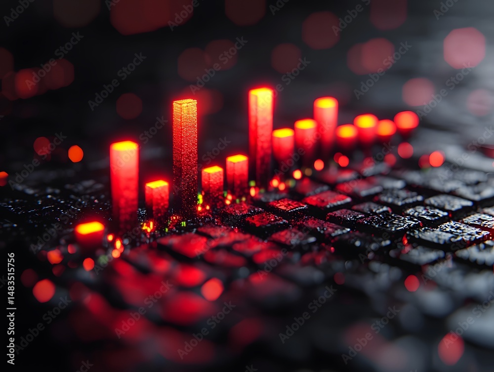 Fototapeta premium market volatility displayed on a digital chart