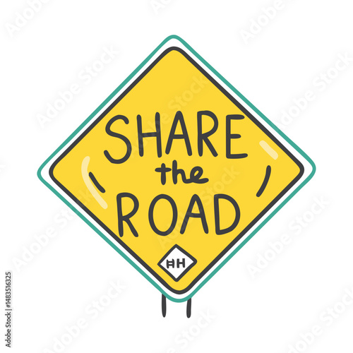 share the road sign icon, share the road sign vector illustration-simple illustration of share the road sign, perfect for share the road sign logos and icons
