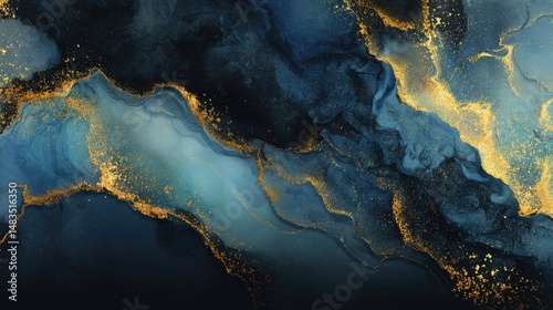 Rich modern 3D navy blue black banner background texture, marbled stone or rock textured banner with elegant holiday color and design for wide banner. Blue dark background for wide.