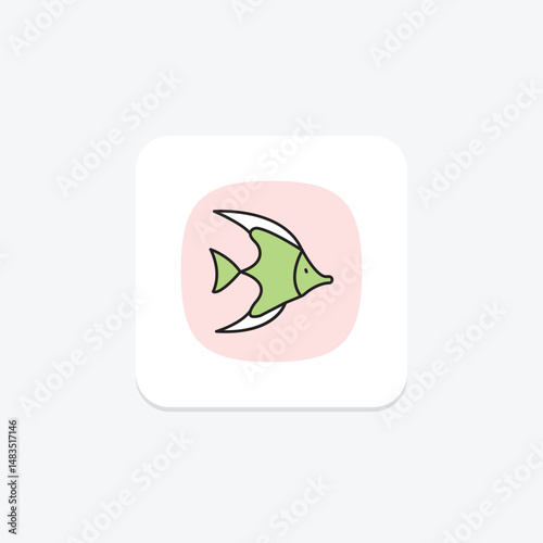 Moorish Idol, vector, pixel perfect, illustrator file