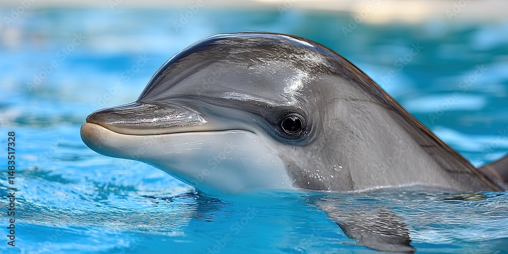 Fototapeta premium photo of playful baby dolphin